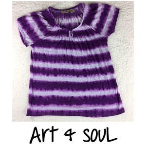 Art & Soul Tie Dye Purple & White Top Shirt large